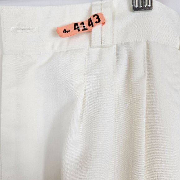 Women's 32" Ivory Dress Pants Cream Textured Pleated Business Casual Office Corp - Picture 12 of 16